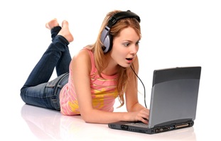 Girl with laptop